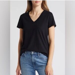 Caslon V-Neck T-Shirt Black Size XL